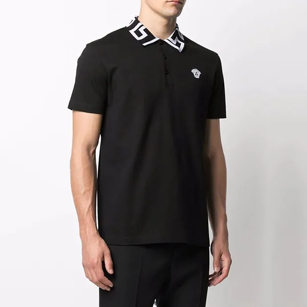 Áo Polo Versace Greca-Trim Medusa-Plaque Màu Đen - Thời trang - Vua Hàng Hiệu