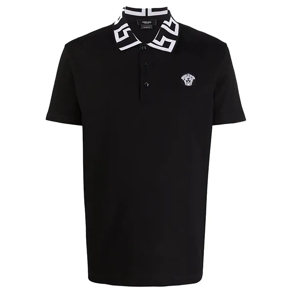 Áo Polo Versace Greca-Trim Medusa-Plaque Màu Đen - Thời trang - Vua Hàng Hiệu