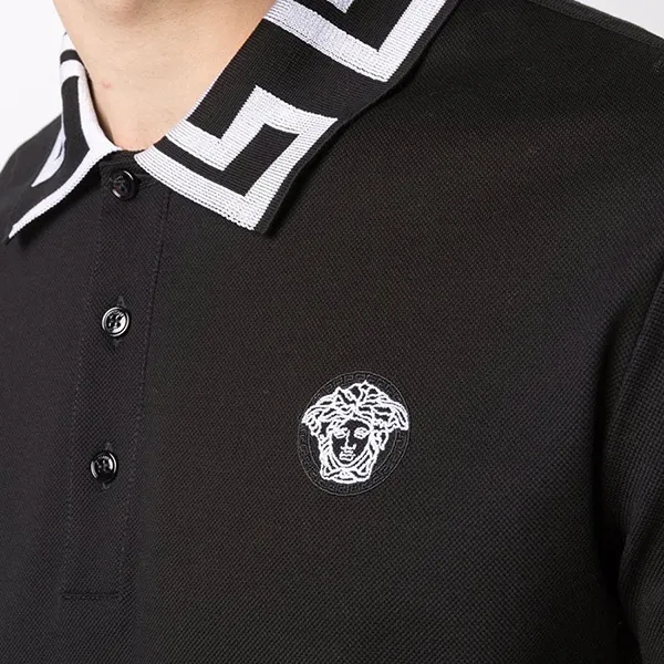 Áo Polo Versace Greca-Trim Medusa-Plaque Màu Đen - Thời trang - Vua Hàng Hiệu