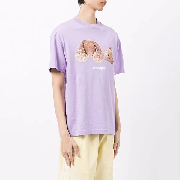 Áo Phông Palm Angels Teddy Bear-Print T-Shirt PMAA001F21JER0233660 Màu Tím - Thời trang - Vua Hàng Hiệu
