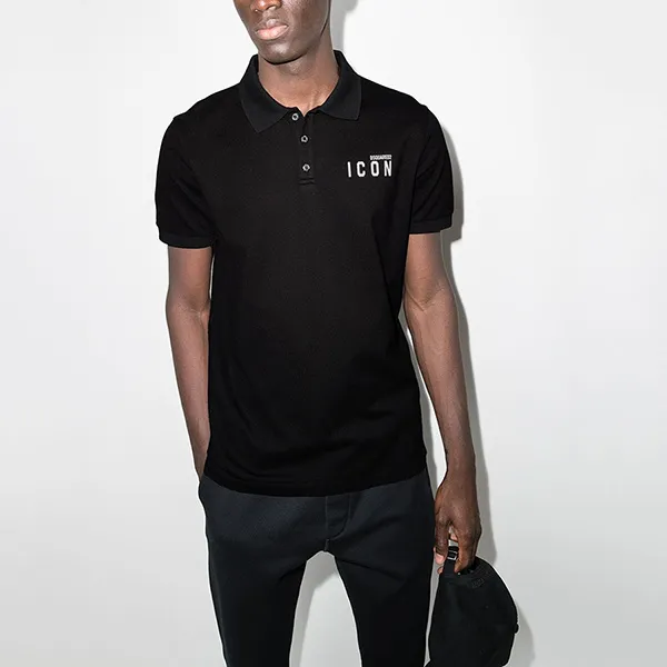 Áo Polo Dsquared2 Playera Tipo Polo Con Estampado Icon S79GGL0001 Màu Đen - Thời trang - Vua Hàng Hiệu