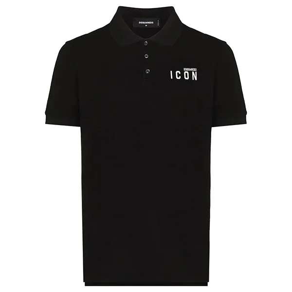 Áo Polo Dsquared2 Playera Tipo Polo Con Estampado Icon S79GGL0001 Màu Đen - Thời trang - Vua Hàng Hiệu