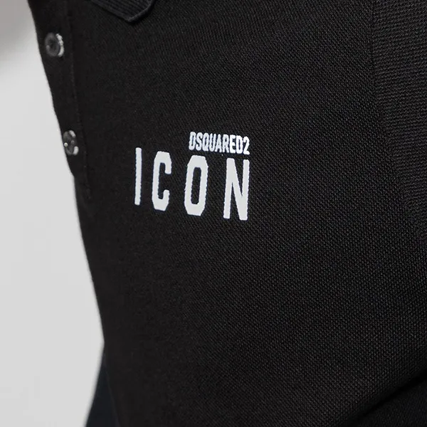 Áo Polo Dsquared2 Playera Tipo Polo Con Estampado Icon S79GGL0001 Màu Đen - Thời trang - Vua Hàng Hiệu