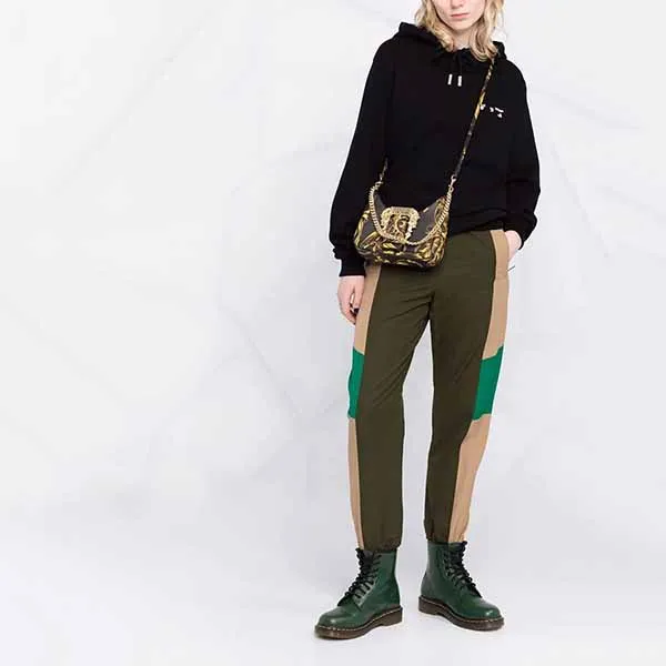 Túi Đeo Vai Nữ Versace Jeans Couture Regalia Baroque-Print Couture Shoulder Bag Màu Đen Vàng - Túi xách - Vua Hàng Hiệu