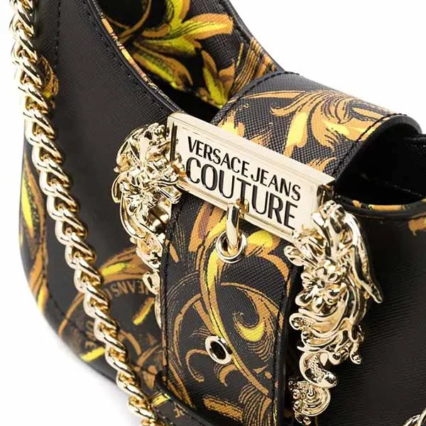 Túi Đeo Vai Nữ Versace Jeans Couture Regalia Baroque-Print Couture Shoulder Bag Màu Đen Vàng - Túi xách - Vua Hàng Hiệu