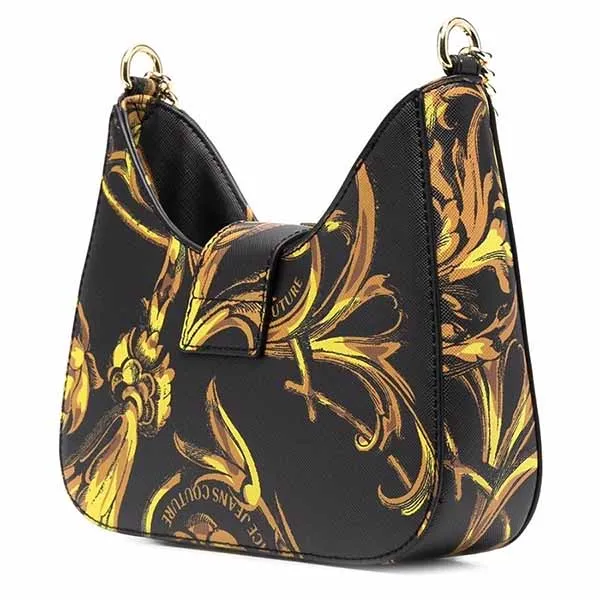 Túi Đeo Vai Nữ Versace Jeans Couture Regalia Baroque-Print Couture Shoulder Bag Màu Đen Vàng - Túi xách - Vua Hàng Hiệu
