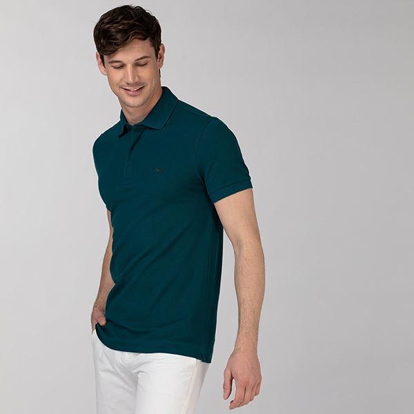 Áo Polo Lacoste Men's Paris Shirt Regular Fit Stretch PH5522 2S9 Cotton Piqué Màu Xanh Cổ Vịt Size M - 3