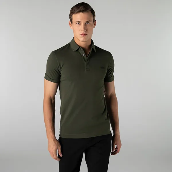 Áo Polo Lacoste Men's Paris Polo Shirt Regular Fit Stretch Cotton Piqué Màu Xanh Green