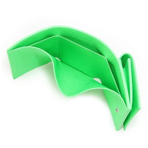 Ví Nam Balenciaga Logo Print Tri-Fold Cash Mini Wallet In Fluo Green 594312 1IZI3 3860 Màu Xanh Lá Cây