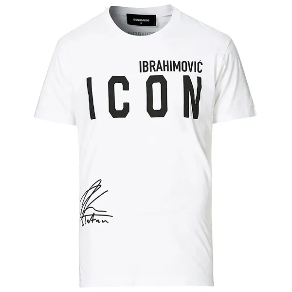 Áo Phông Dsquared2 Ibrahimovic Icon Sign Crew Neck Tee S79GC0024 Màu Trắng