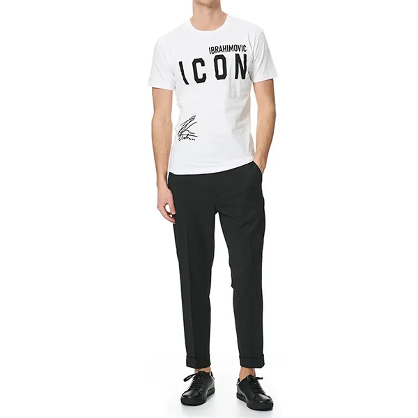 Áo Phông Dsquared2 Ibrahimovic Icon Sign Crew Neck Tee S79GC0024 Màu Trắng