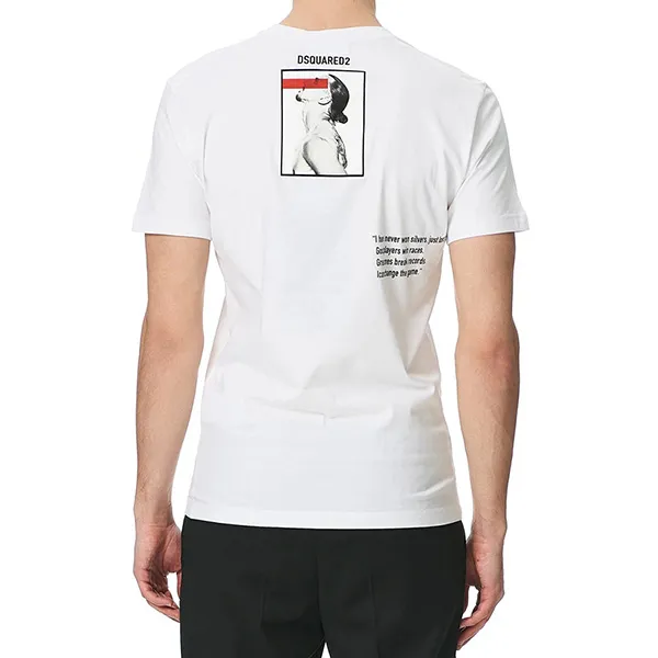 Áo Phông Dsquared2 Ibrahimovic Icon Sign Crew Neck Tee S79GC0024 Màu Trắng