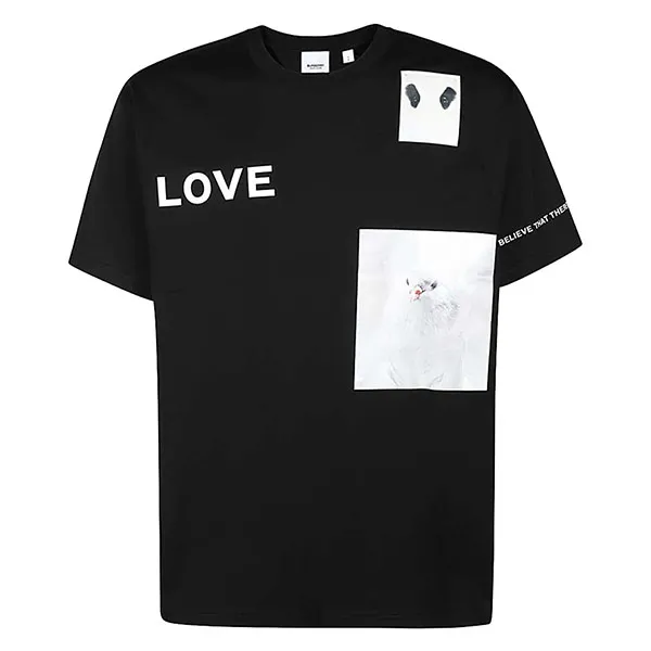 Áo Phông Burberry 80309401007 Montage T-Shirt Black Màu Đen