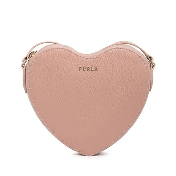 Túi Đeo Chéo Furla Lilli Heart Crossbody Bag In Moonstone Màu Hồng