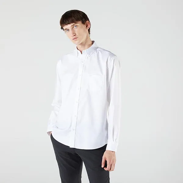 Áo Sơ Mi Lacoste Men's Cotton Shirt Regular Fit From A Fine Peak Màu Trắng Size M - Thời trang - Vua Hàng Hiệu