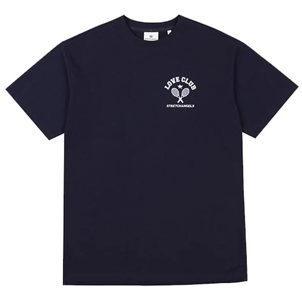 Áo Phông Stretch Angels Tennis Back Logo Overfit T-Shirt Màu Xanh Navy - Thời trang - Vua Hàng Hiệu