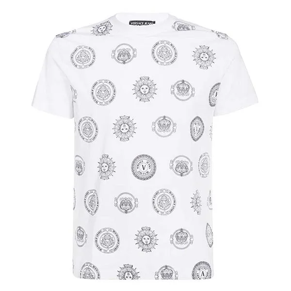 Áo Phông Versace Jeans Couture 72GAH6S4 JS047 003 V-Emblem T-shirt White Màu Trắng