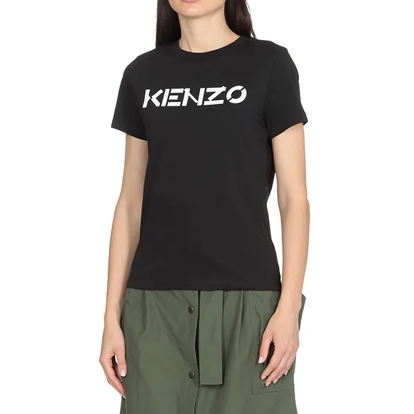 Áo Phông Kenzo Logo Print Crewneck T-Shirt Màu Đen
