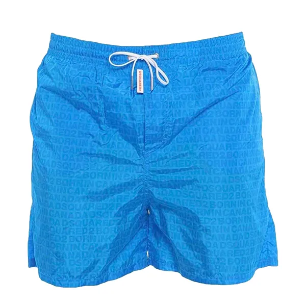 Quần Shorts Dsquared2 Horts Mare Logo Allover Màu Xanh Blue