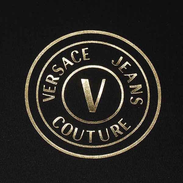 Áo Phông Nữ Versace Jeans Couture 72HAHT03 CJ03T G89 V-Emblem T-Shirt Black Màu Đen - 4
