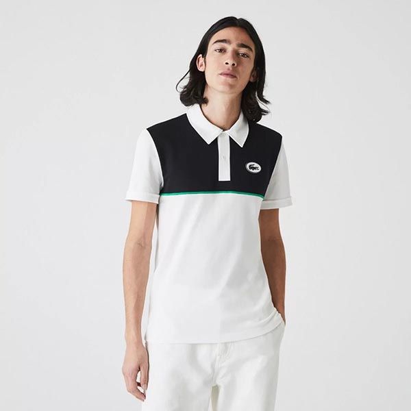 Áo Polo Lacoste Men's Heritage Slim Fit Stretch Cotton Pique Shirt PH9767-GA3 Màu Trắng Đen - 1