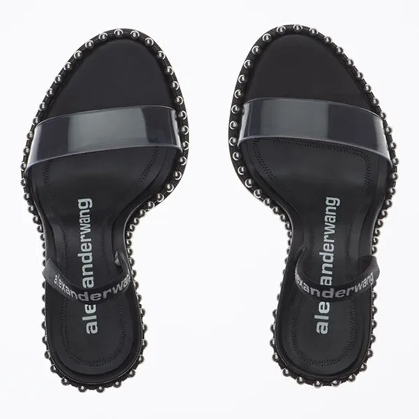 Dép Cao Gót Alexander Wang Nova Pvc Strap Sandal Black 3049S0000M001 Màu Đen