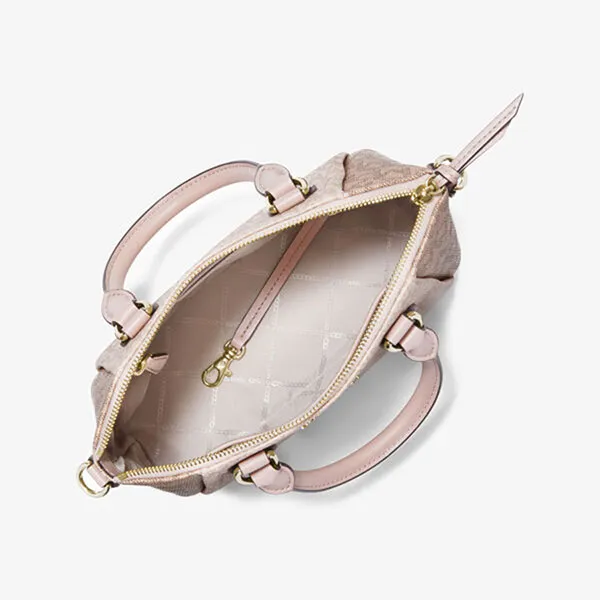 Túi Xách Michael Kors MK Sienna Medium Logo and Leather Messenger Bag Màu Hồng Nhạt - Túi xách - Vua Hàng Hiệu