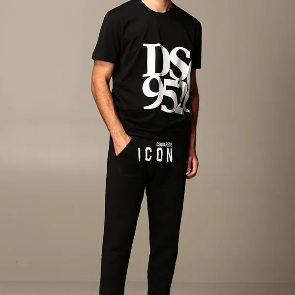 Áo Phông Dsquared2 Cotton T-Shirt With Logo S71GD0998 Màu Đen