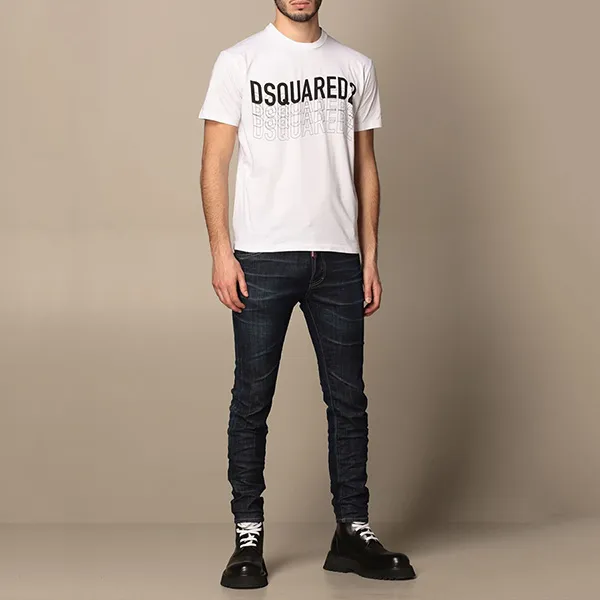 Áo Phông Dsquared2 Multilogo T-shirt S74GD0829 S22427 Màu Trắng