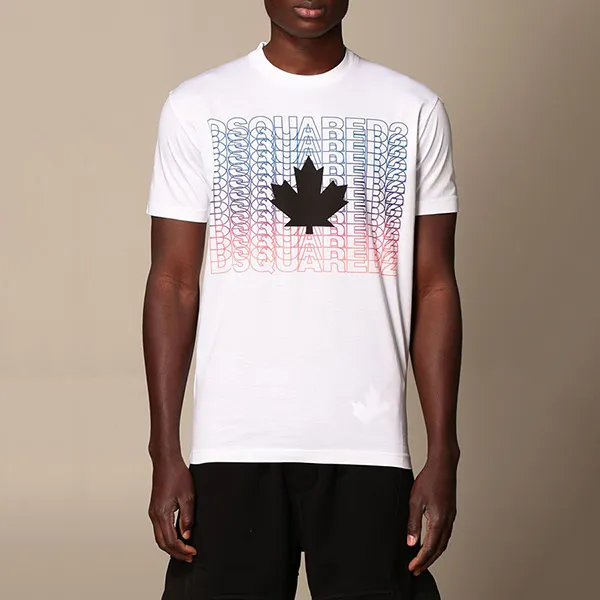 Áo Phông Dsquared2 Multi Logo T-shirt S74GD0830 S22427 Màu Trắng Size M