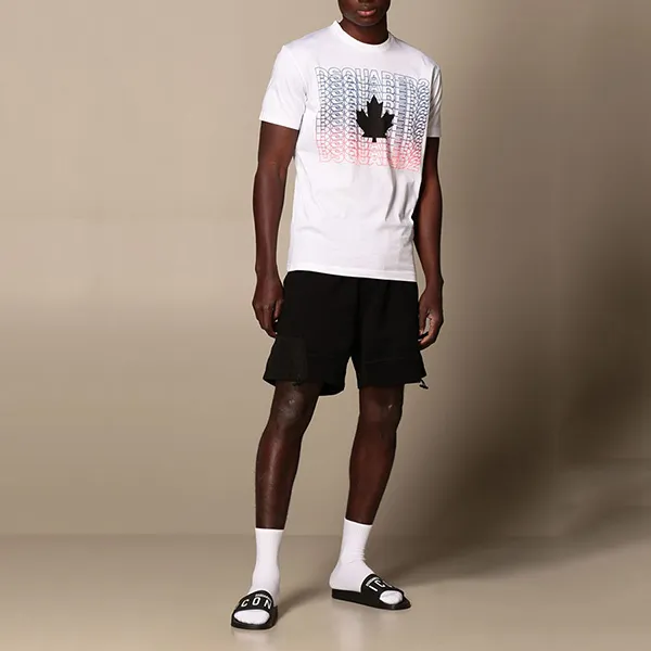 Áo Phông Dsquared2 Multi Logo T-shirt S74GD0830 S22427 Màu Trắng Size M