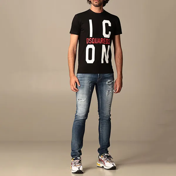 Áo Phông Nam Dsquared2 Icon Tshirt S79GC0021 Màu Đen Size S