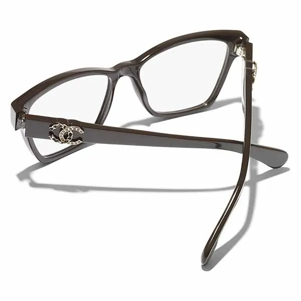 Kính Mắt Cận Nữ Chanel Square Eyeglasses 3420QB 1460 52 Màu Nâu - Kính mắt - Vua Hàng Hiệu