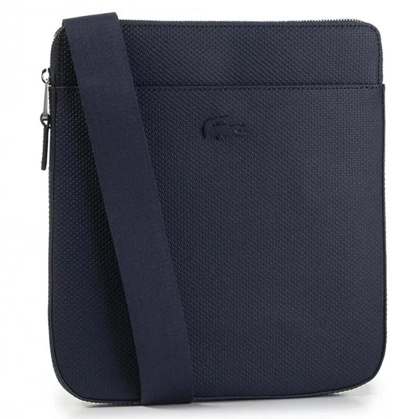 Túi Lacoste Men's Chantaco Leather Flat Crossover Bag Màu Xanh Navy