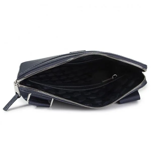 Túi Lacoste Men's Chantaco Leather Flat Crossover Bag Màu Xanh Navy