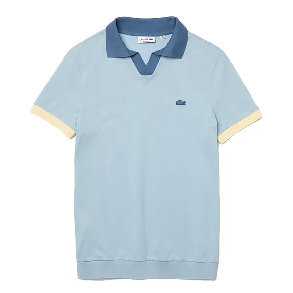 Áo Polo Nam Lacoste Men’s Regular Fit Fresh Cotton Piqué Polo Shirt PH9705 LU5 Màu Xanh Blue Size 2 - 3