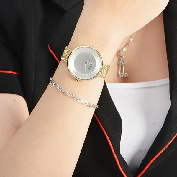 Đồng Hồ Nữ Skagen SKW2141 Màu Vàng Mặt Trắng