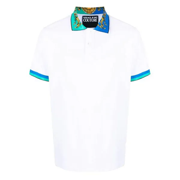 Áo Polo Versace Jeans Couture 72GAGT07 CJ01T Màu Trắng Xanh Size S