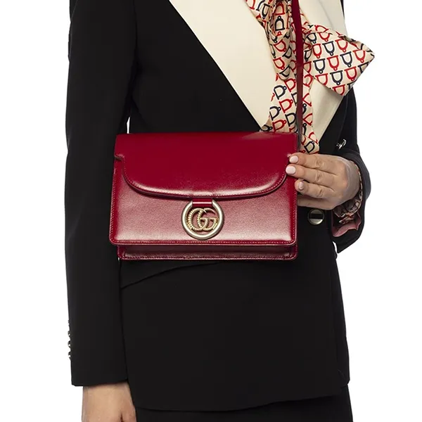 Túi Đeo Chéo Gucci GG Ring Shoulder Bag 589474 1DB0G 6638 Màu Đỏ Tươi - Túi xách - Vua Hàng Hiệu