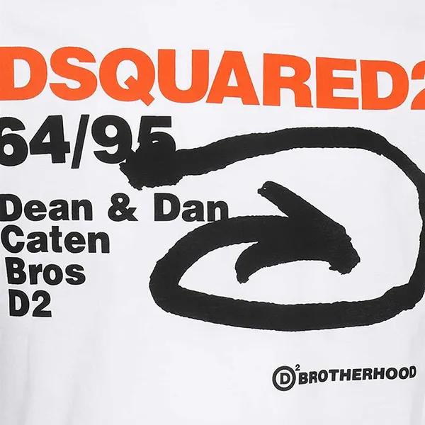 Áo Phông Dsquared2 Men's Black Graphic-Print Short-Sleeve T-Shirt S74GD0990 Màu Trắng - 4