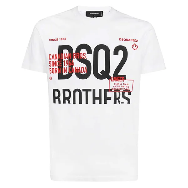 Áo Phông Dsquared2 Men's Bro Cool T-Shirt D2 White S74GD0992 Màu Trắng - Thời trang - Vua Hàng Hiệu