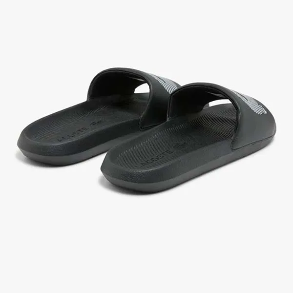 Dép Lacoste Croco Slide 0321 CMA Black/Silver Màu Đen Size 40.5