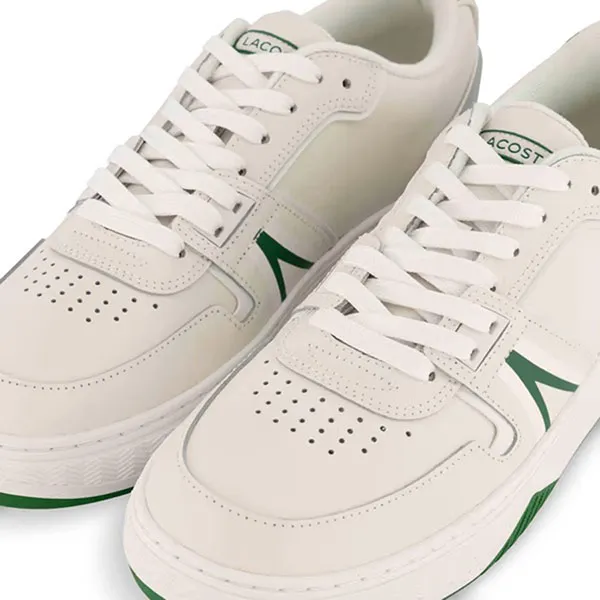 Giày Thể Thao Lacoste Men's L001 Wht/Grn Leather Sneakers Màu Trắng Xanh Size 40.5
