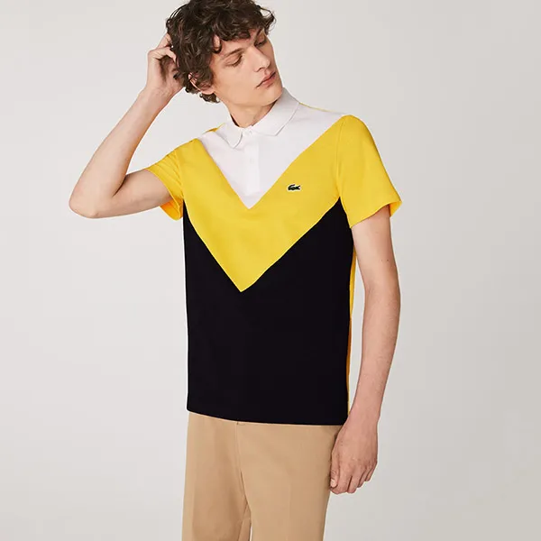 Áo Polo Lacoste Men's Regular Fit Geometric Colorblock Piqué PH1872.G8Y Phối Màu Size S