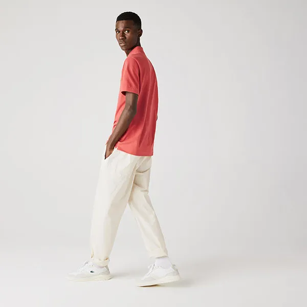 Áo Polo Lacoste Men's Paris Polo Shirt Regular Fit Stretch Cotton Piqué PH5522 Màu Hồng