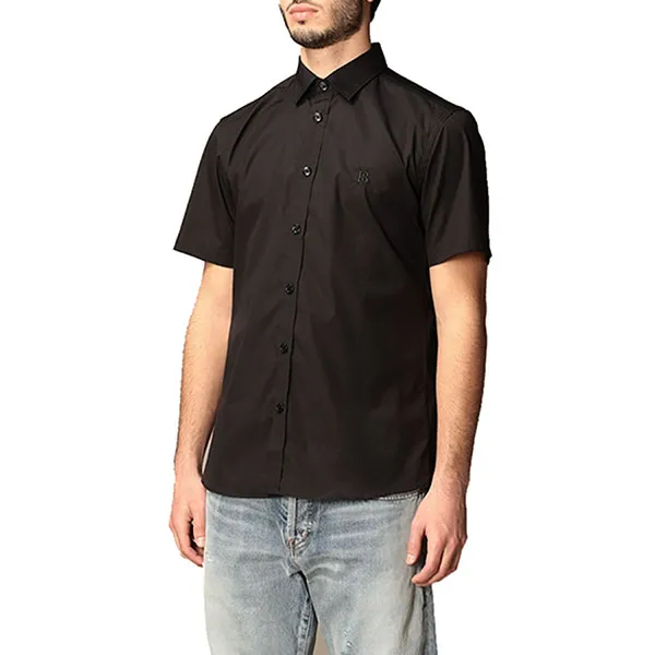 Áo Sơ Mi Burberry Shirt In Stretch Cotton 8032310-A1189 Màu Đen Size S