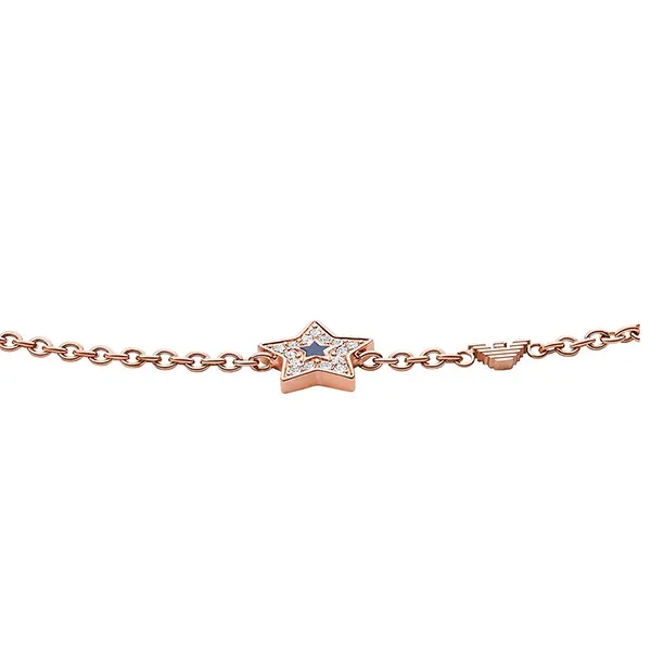 Vòng Đeo Tay Emporio Armani Rose Gold Tone Stainless Steel Chain Bracelet Màu Vàng Hồng - Trang sức - Vua Hàng Hiệu