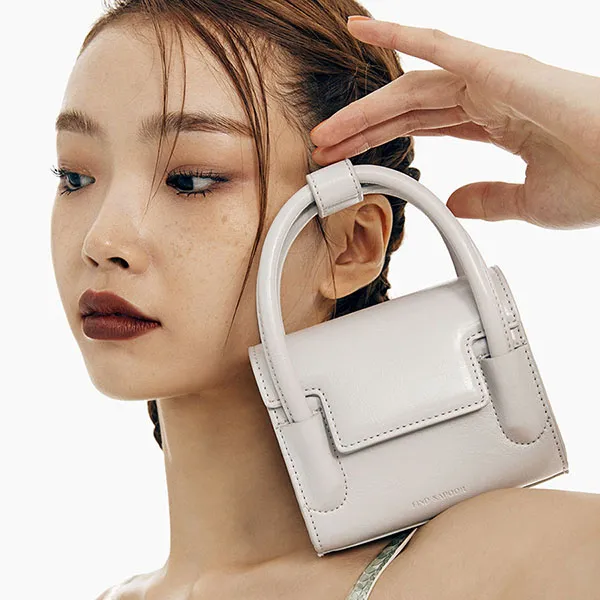 Túi Xách Tay Find Kapoor Marty Bag 12 Crinkled Ice Gray Màu Trắng Xám - Túi xách - Vua Hàng Hiệu