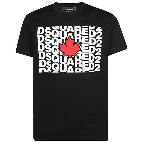 Áo Phông Dsquared2 Multi Logo T-shirt S74GD0827 Màu Đen