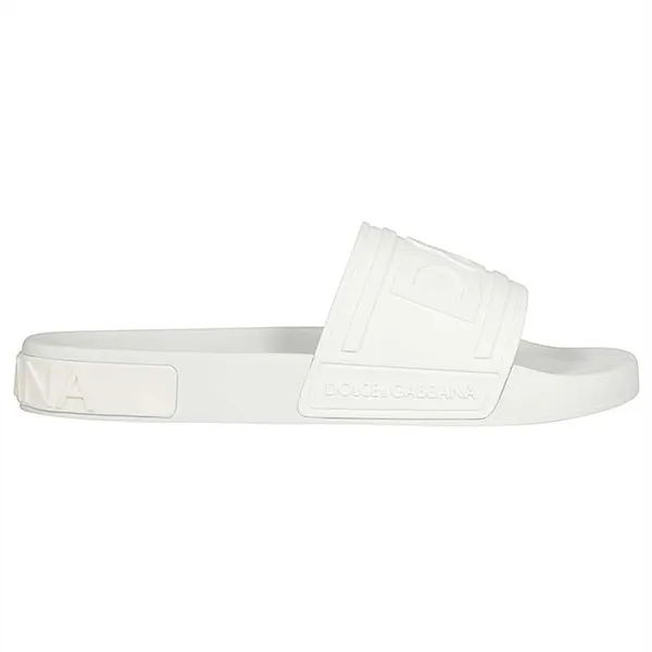 Dép Dolce & Gabbana D&G Rubber Beachwear Slides With DG Logo CS1786-AX389 Màu Trắng